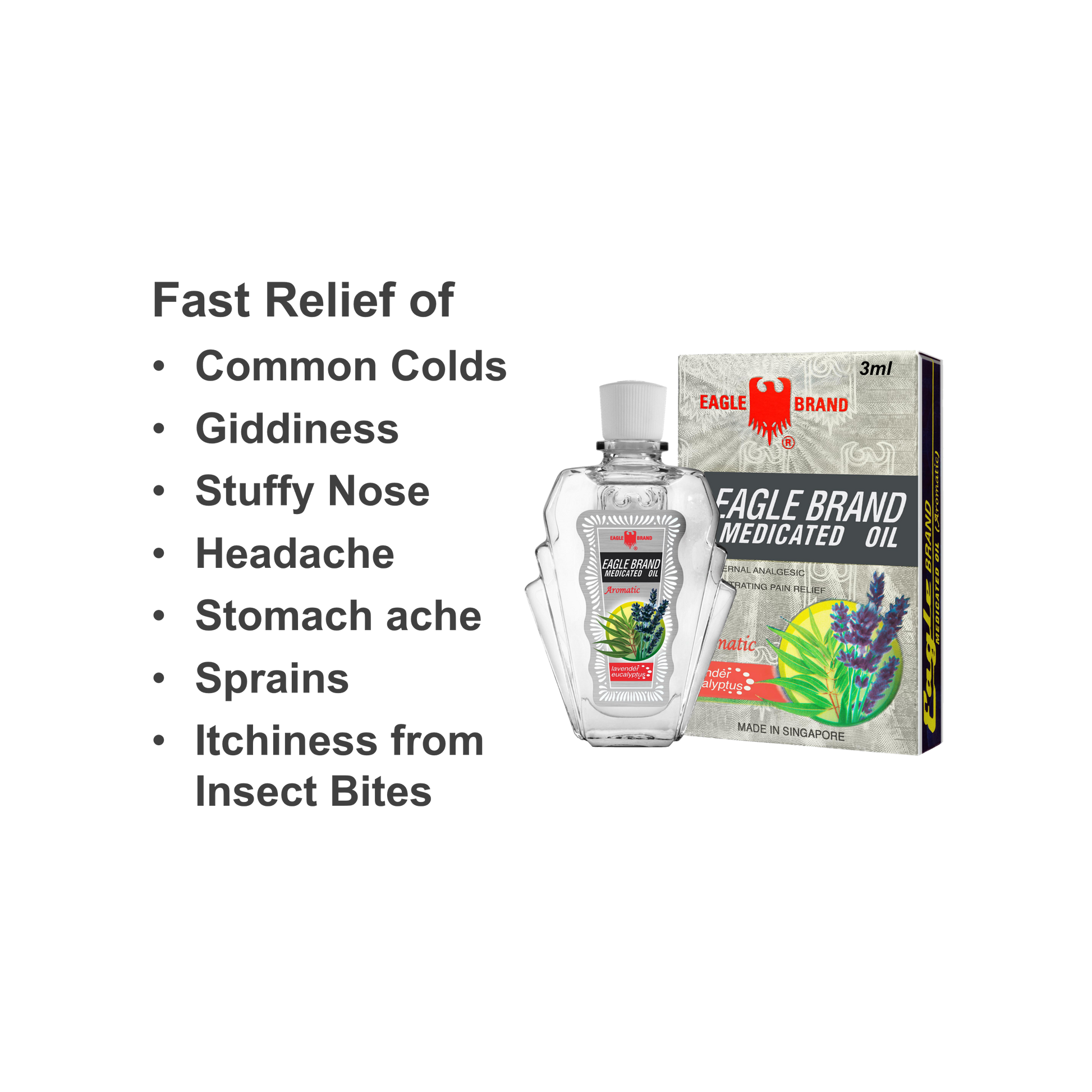 Eagle Brand Aromatic Medicated Oil 3ml (Bundle of 12)