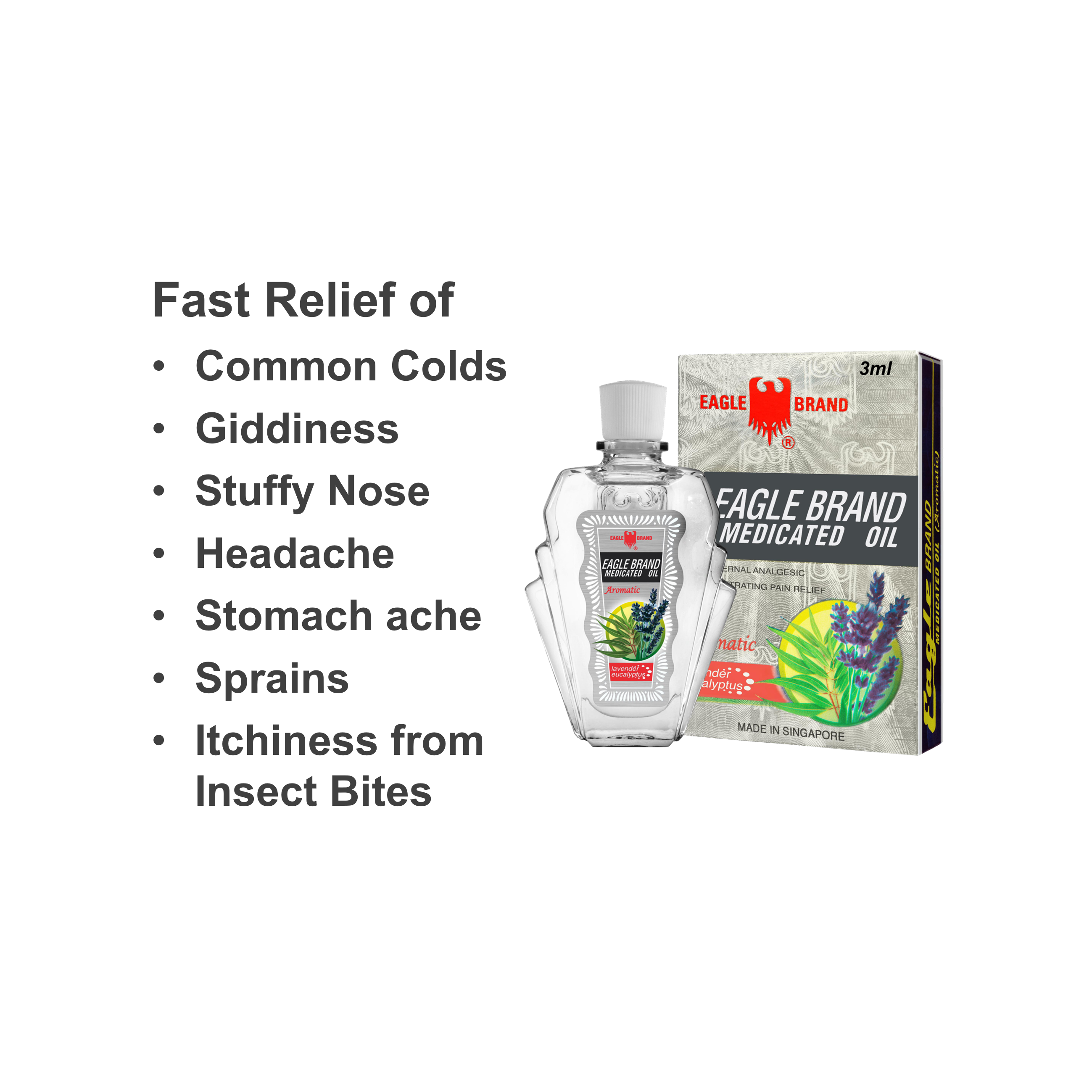 Eagle Brand Aromatic Medicated Oil 3ml (Bundle of 12)