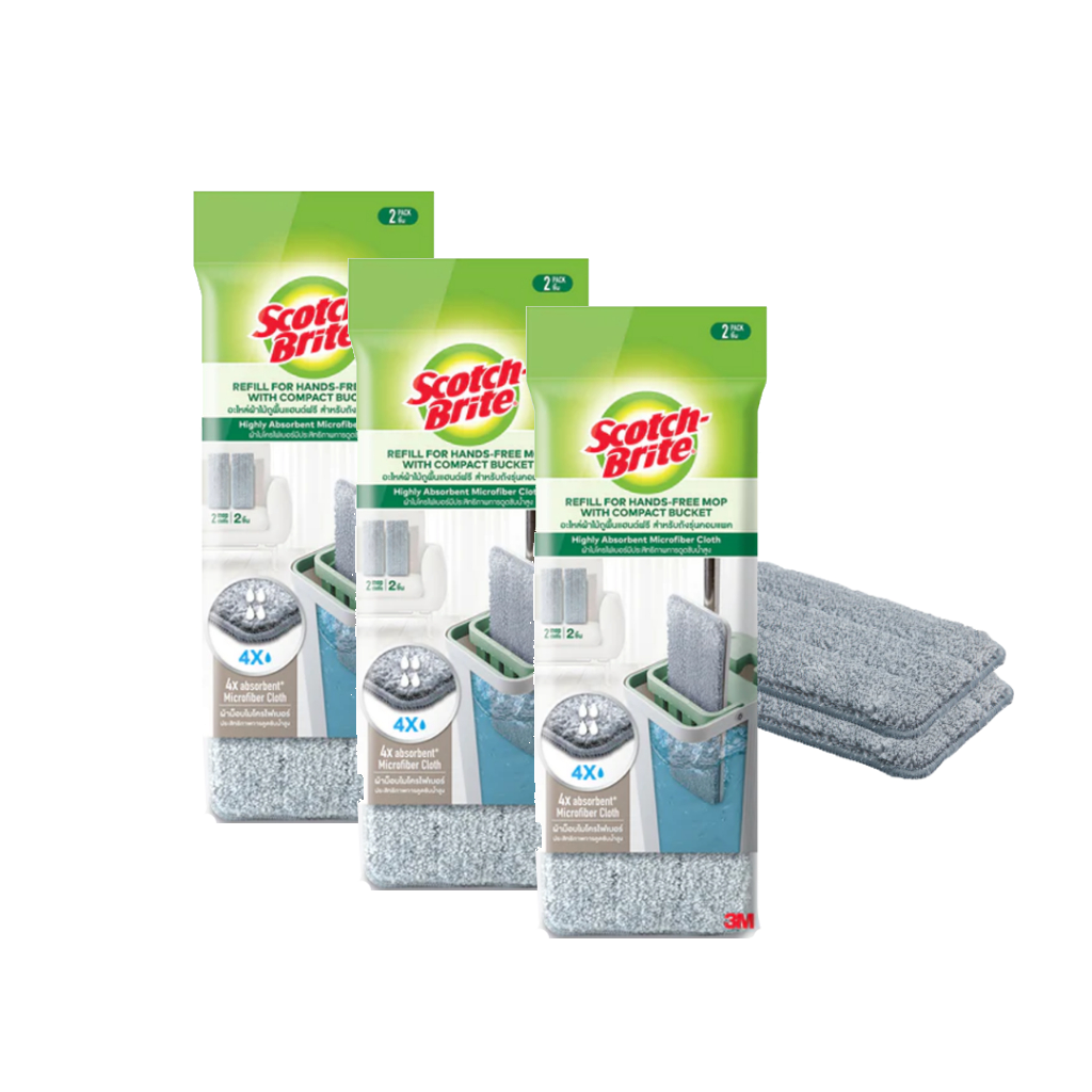 3M Scotch-Brite Hands-Free Mop with Compact Bucket