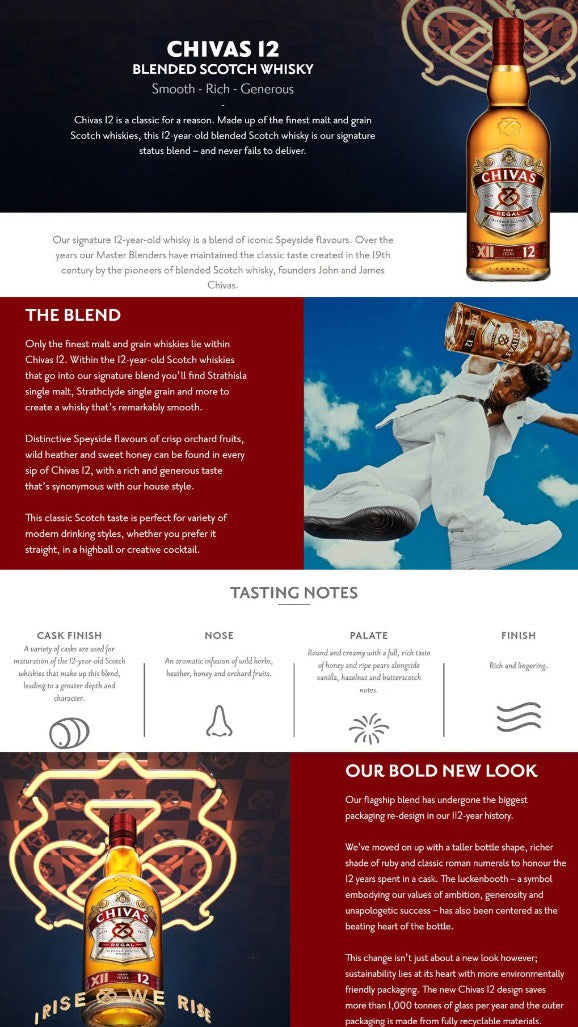 Chivas Regal 12 Years Old XII - Blended Scotch Whisky 1L
