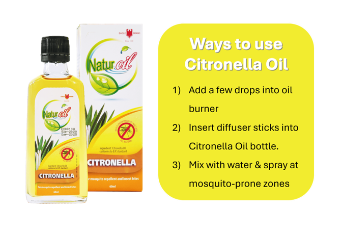 Eagle Brand Naturoil Citronella Oil (Glass Bottle) 60ml