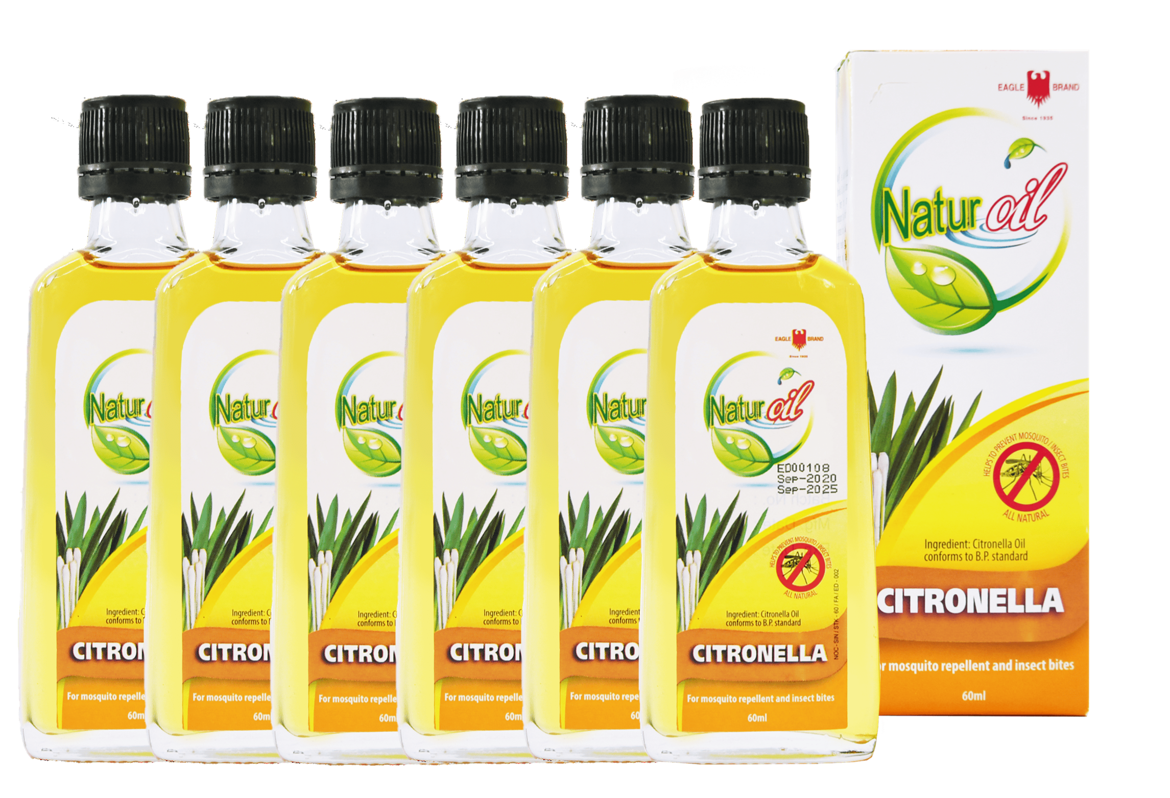 Eagle Brand Naturoil Citronella Oil (Glass Bottle) Mosquito Repellent 60ml