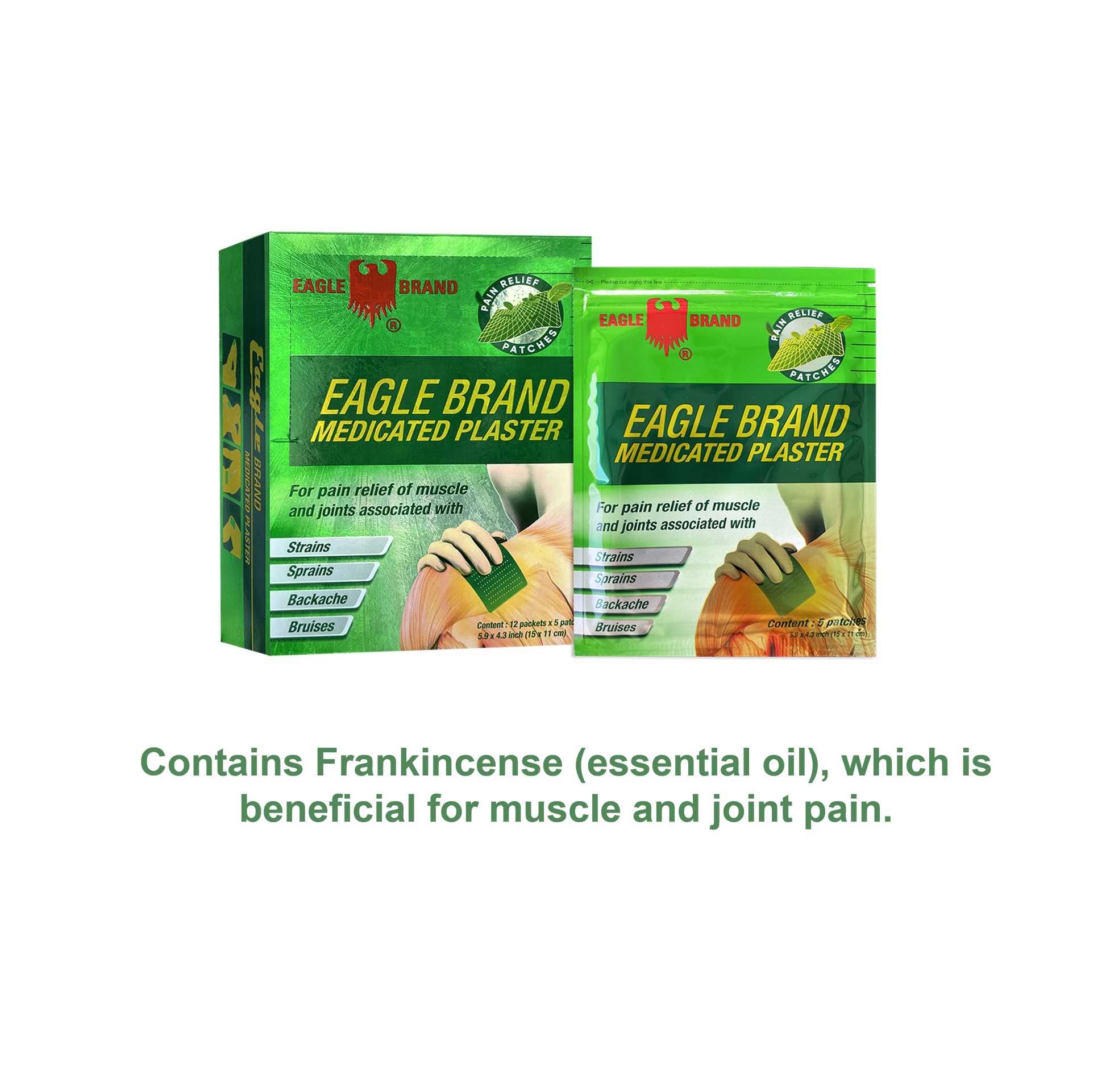 Eagle Brand Medicated Plaster 5 pcs  (15cm x 11cm)