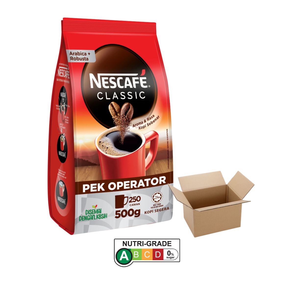 NESCAFE CLASSIC Refill Pack - 500g (Carton of 12 packs)