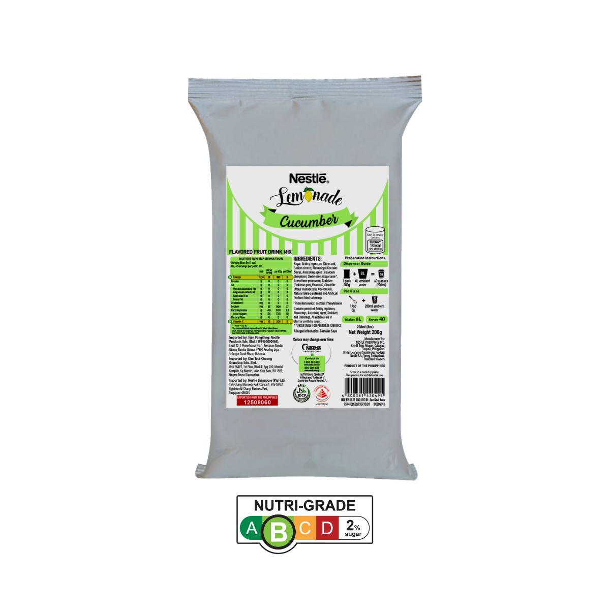 NESTLE PROFESSIONAL Cucumber Lemonade powder - 140g