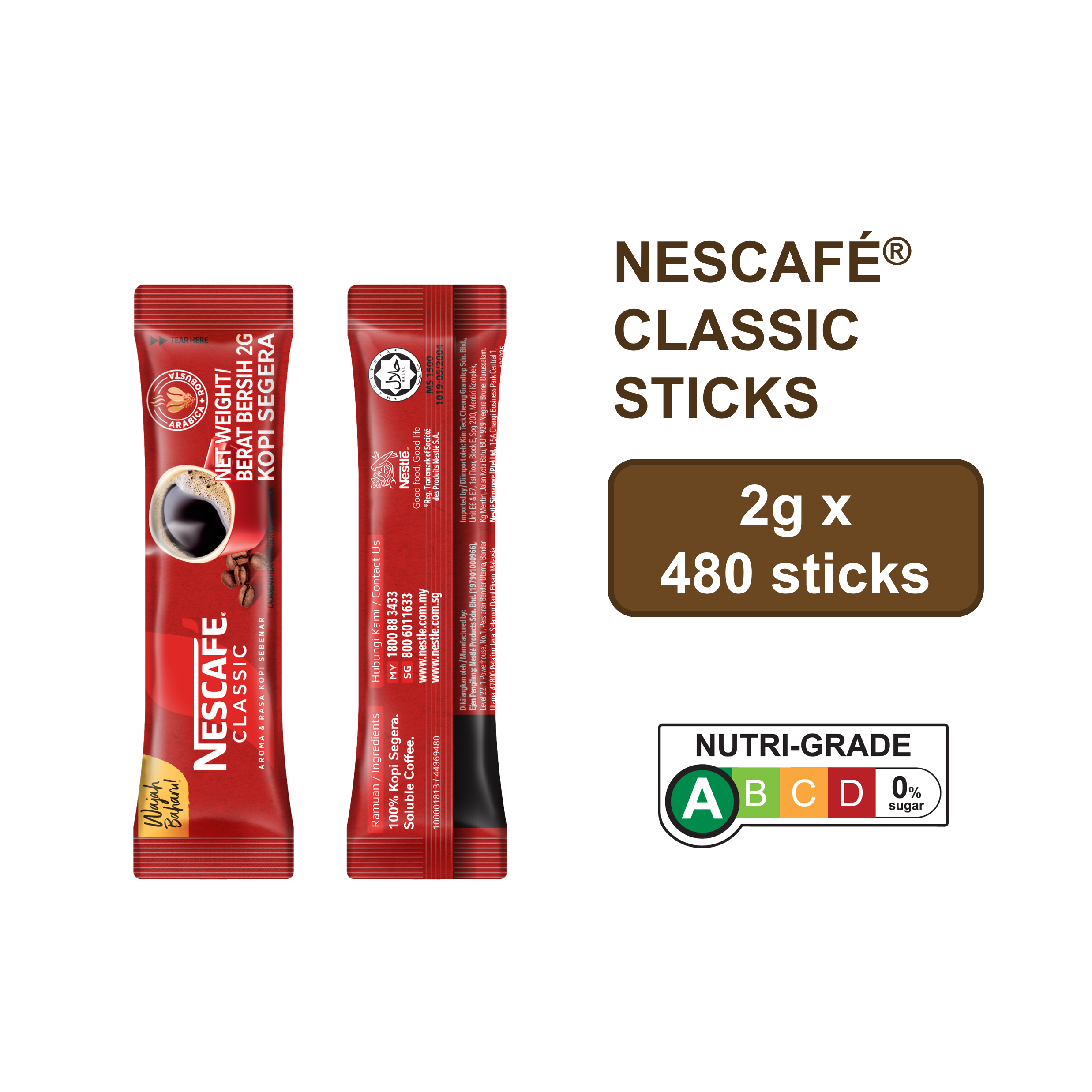 NESCAFE Classic Sticks - 2g x 480 Sticks