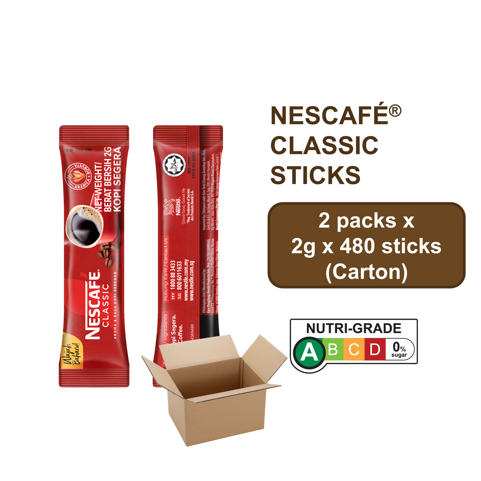 NESCAFE Classic Sticks - 2g x 480 Sticks