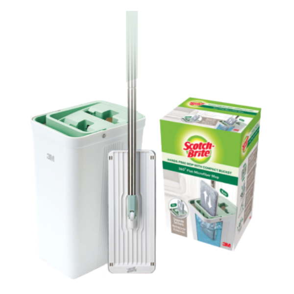 3M Scotch-Brite Hands-Free Mop with Compact Bucket