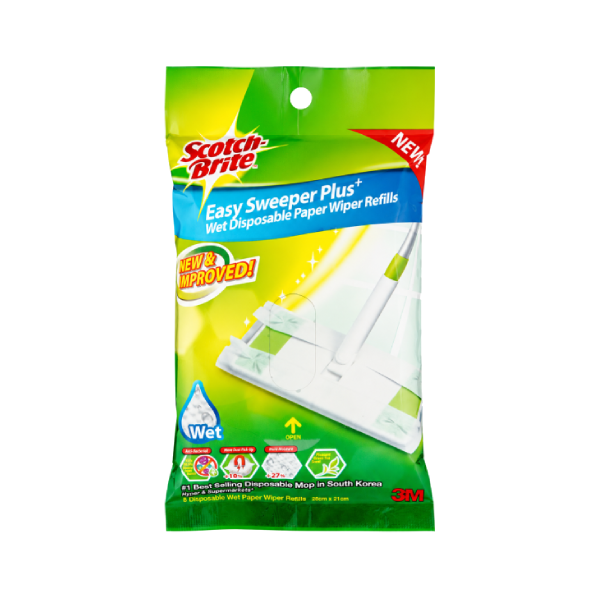 3M Scotch-Brite Easy Sweeper Plus Mop Wet Disposable Paper Wiper Refills