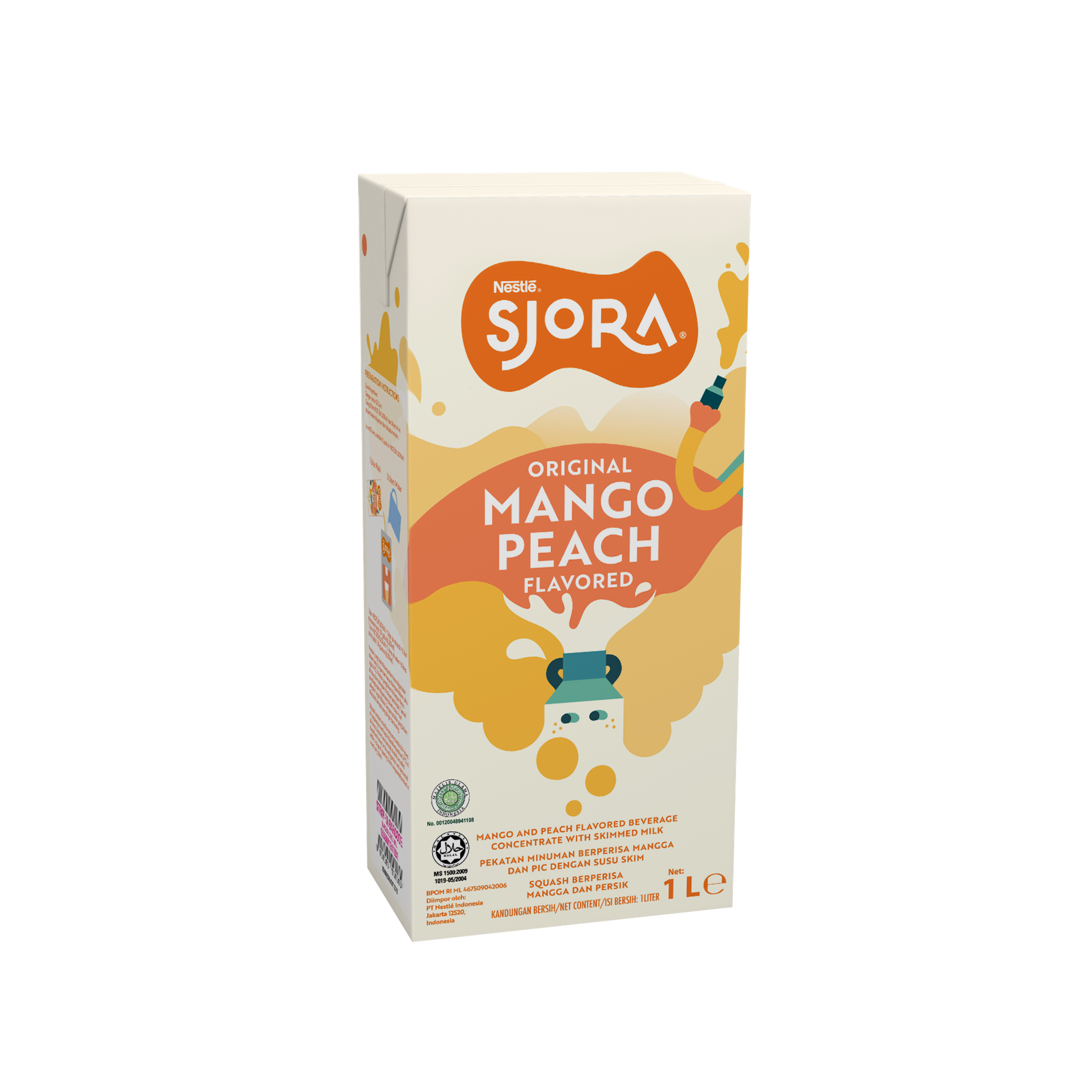 SJORA Mango Peach Reduced Sugar Concentrate - 1L