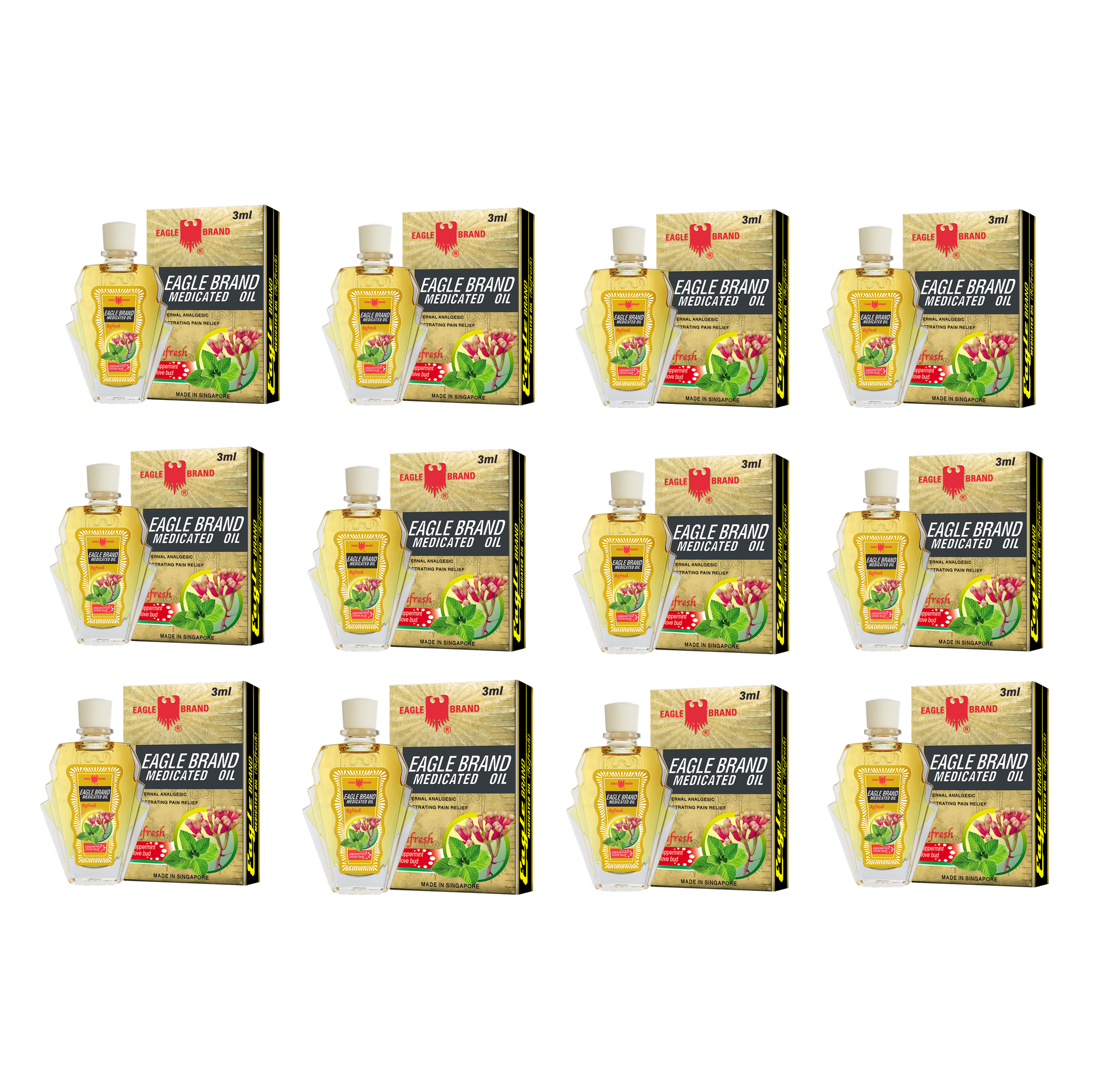 Eagle Brand Refresh Medicated Oil 3ml (Bundle of 12)