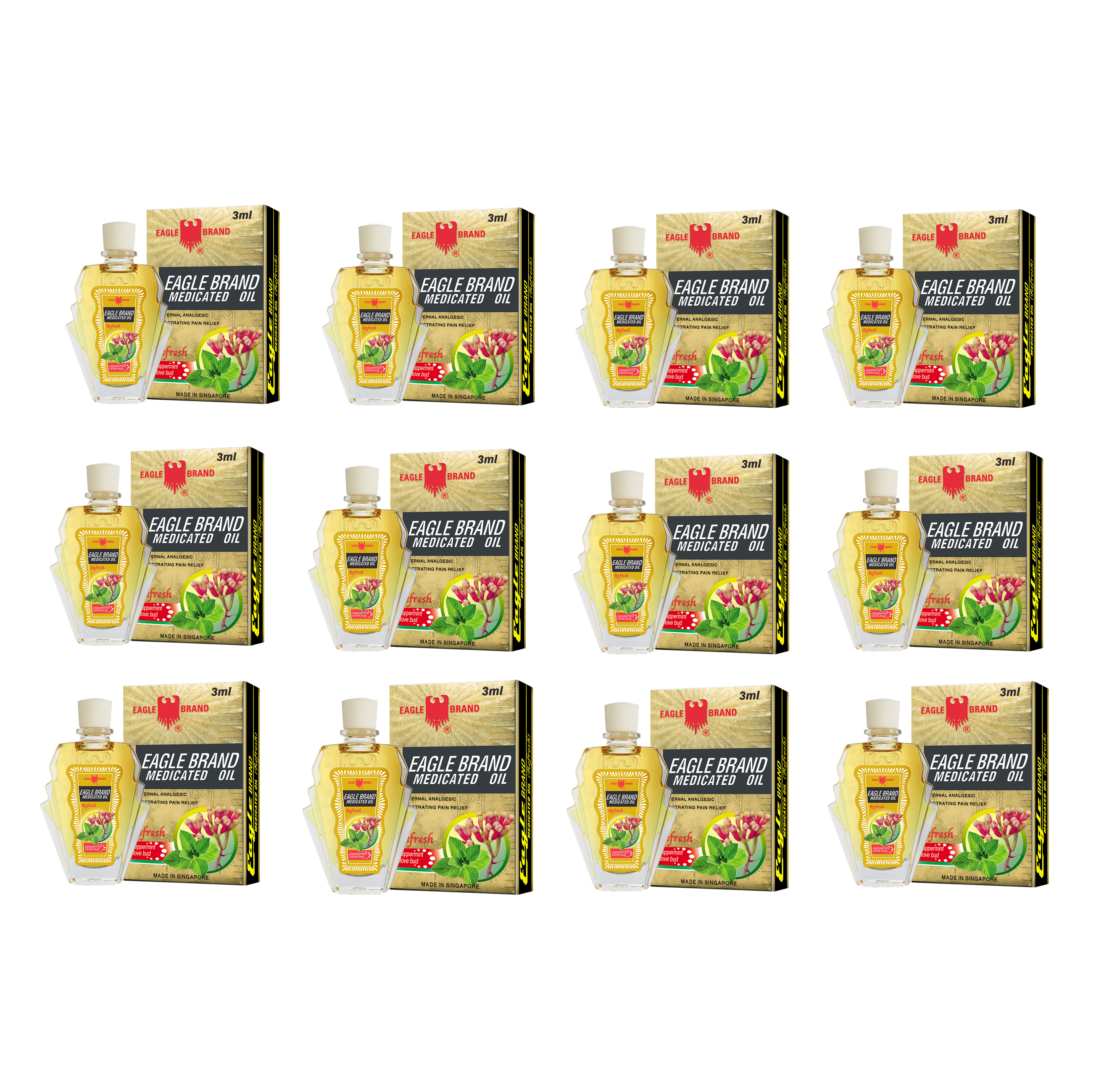 Eagle Brand Refresh Medicated Oil 3ml (Bundle of 12)