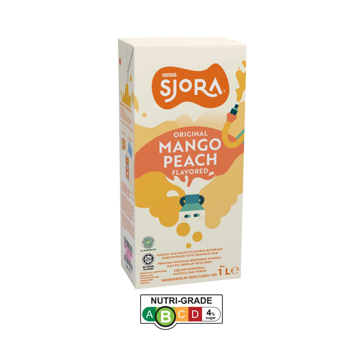SJORA Mango Peach Reduced Sugar Concentrate - 1L