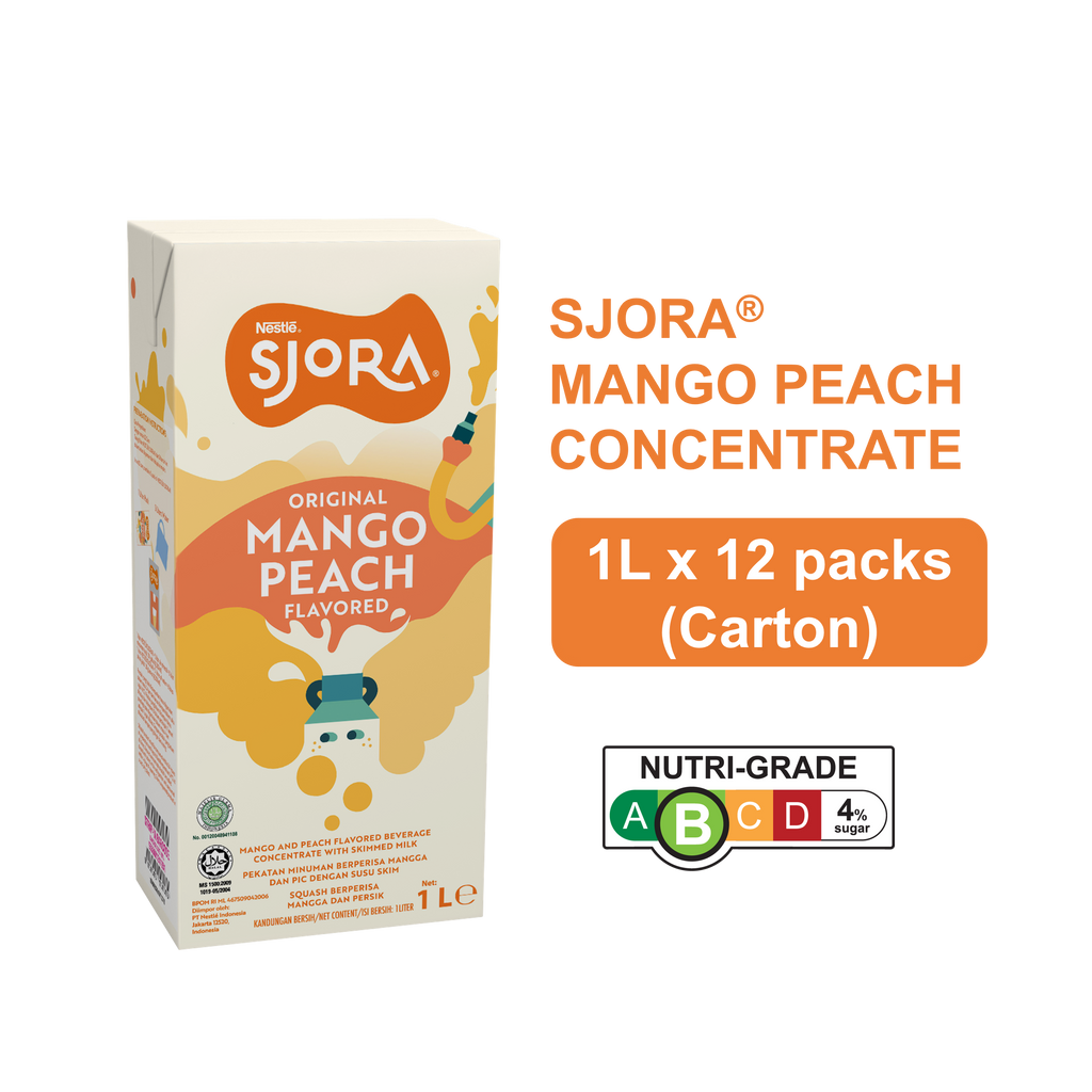 SJORA Mango Peach Reduced Sugar Concentrate - 1L