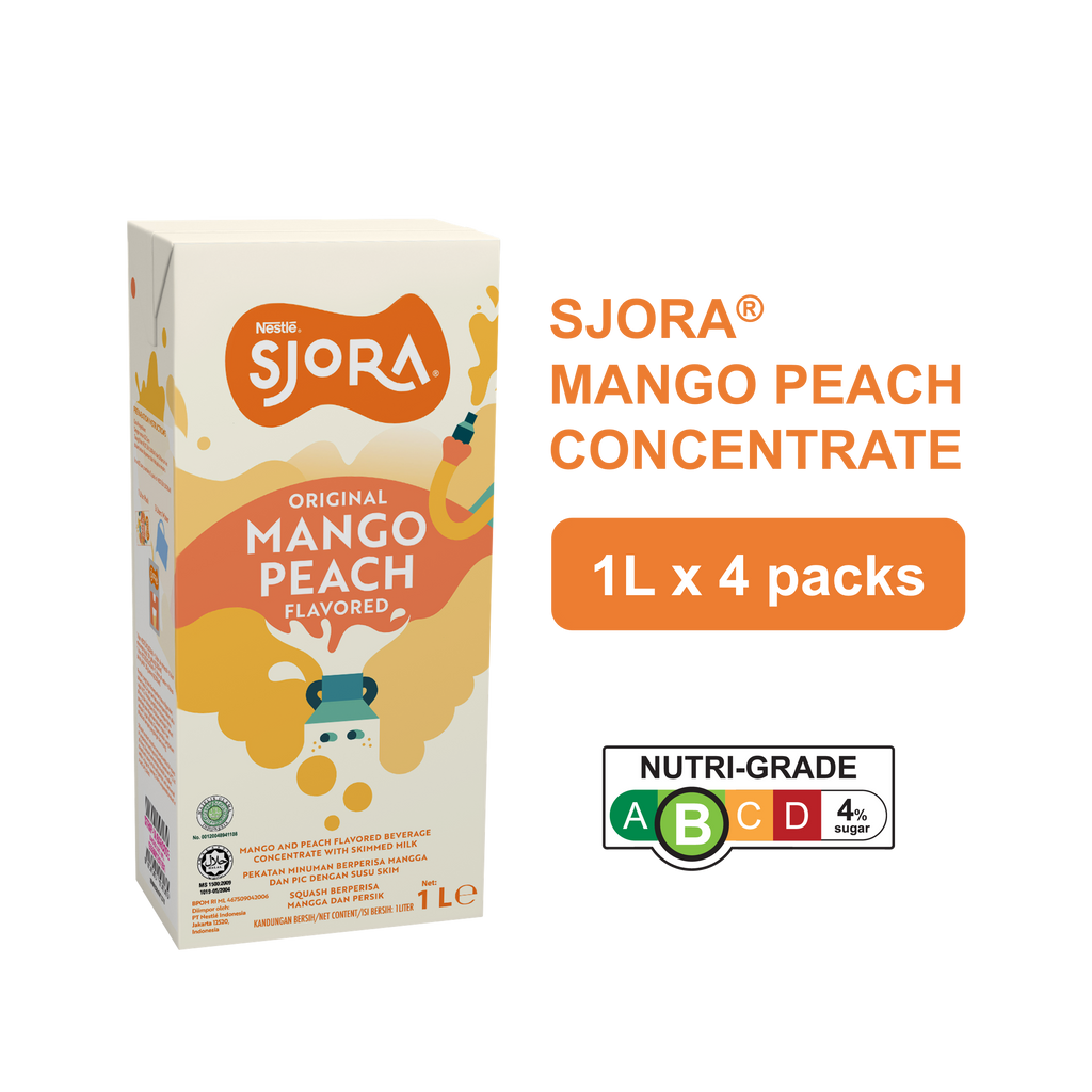 SJORA Mango Peach Reduced Sugar Concentrate - 1L