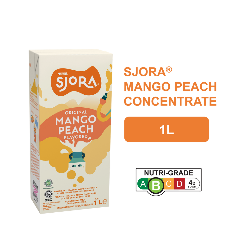 SJORA Mango Peach Reduced Sugar Concentrate - 1L