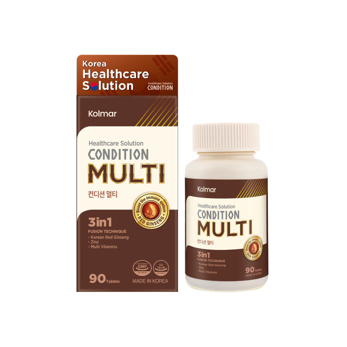 Condition Multi 90tabs, Multi Vitamins B C D E Supplement, Zinc, Ginseng, Korea