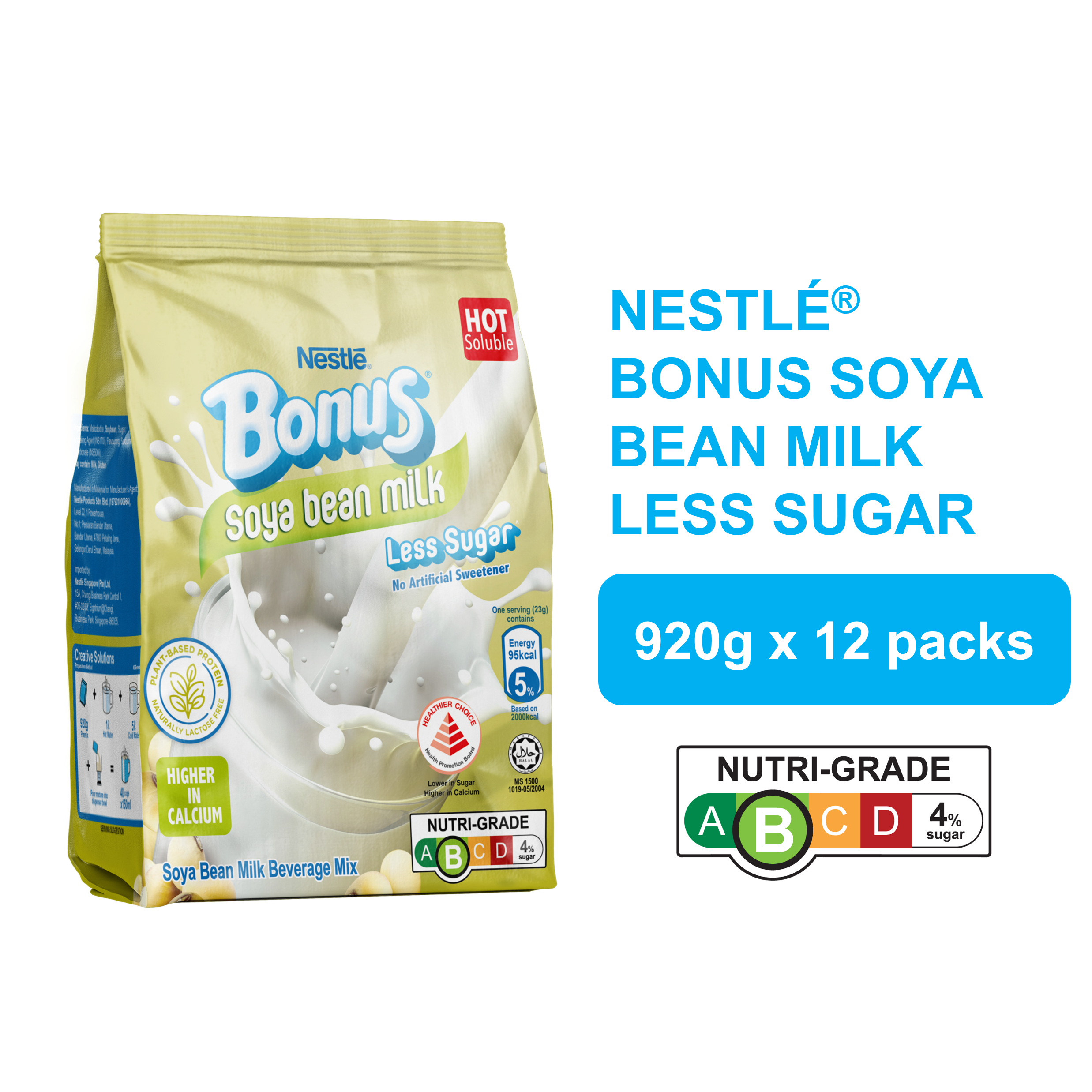 NESTLE Bonus Soyabean Milk (Less Sugar) 920g
