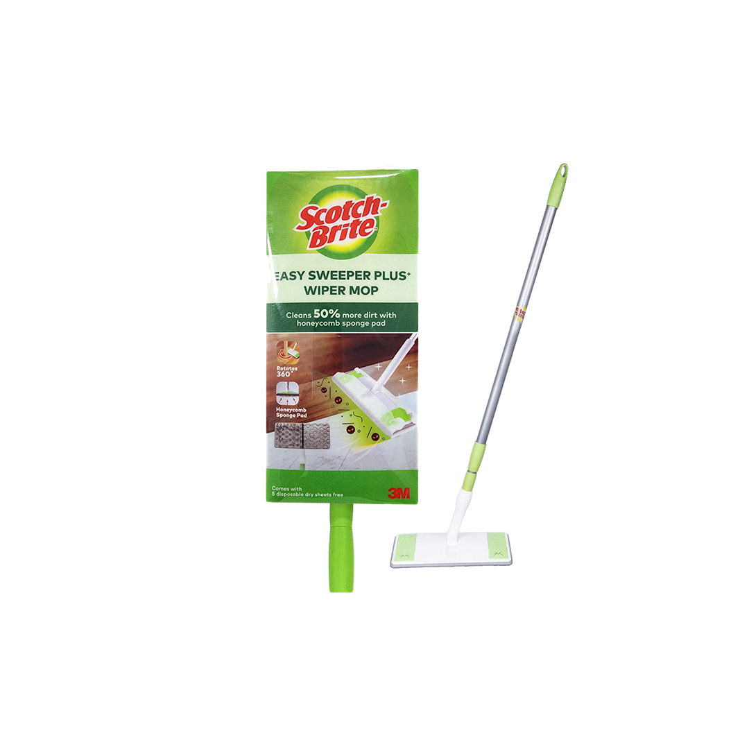 3M™ Scotch-Brite™ Easy Sweeper Plus Paper Wiper Mop, Refill available, 1 pc/pack, For cleaning home floors