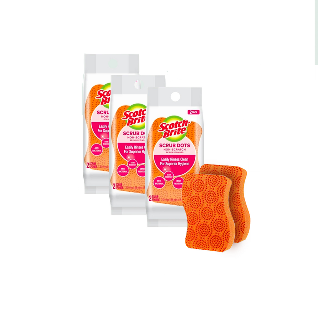 3M Scotch-Brite Scrub Dots Non Scratch Scrub Sponges