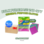 [1 CARTON 240 QTY] 3M Scotch-Brite General Purpose Cloths Bundle Pack