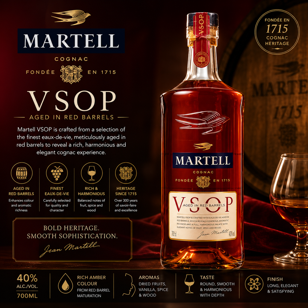 Martell VSOP Red Barrel Cognac (GBX) (With Box) 700ml