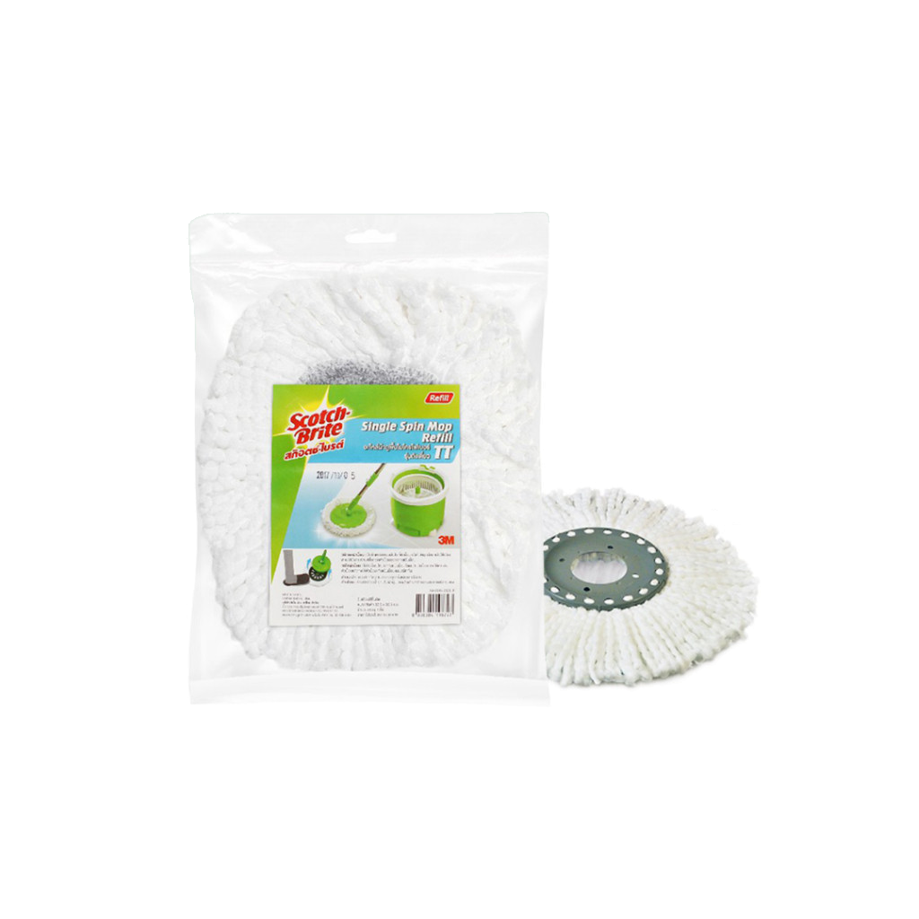 3M™ Scotch-Brite™ Single Spin Mop Bucket Set Refills, 1 pc/pack, For cleaning home floor easily & handsfree
