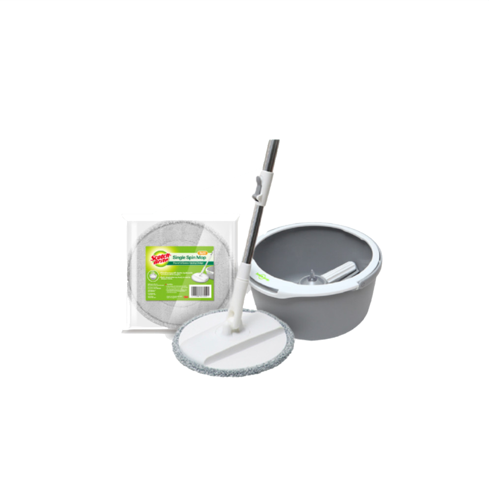 3M™ Scotch-Brite™ T6 Single Bucket Compact Microfiber Spin Mop, 1/Pack, Refill Available, Cleans, Kitchen, Home Office